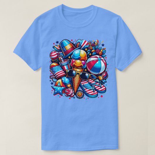 American Summer Vibes 4. Juli Feierlichkeiten mit T-Shirt (Design vorne)