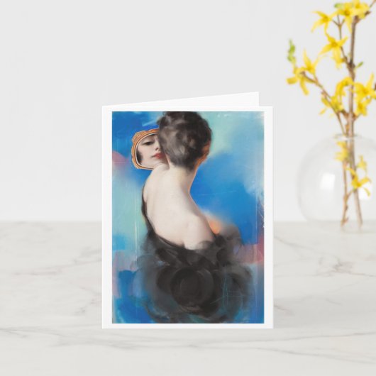 American Sunday cover Illustration, Rolf Armstrong Karte (Gelbe Blume)