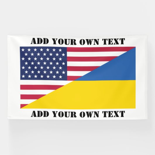 American support towards Ukraine Throw Pillow Banner (Horizontal)
