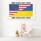 American support towards Ukraine Throw Pillow Banner (Insitu)