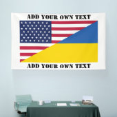 American support towards Ukraine Throw Pillow Banner (Messe)