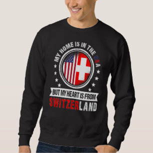 American Swiss Flag Heart from Switzerland America Sweatshirt
