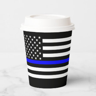American Thin Blue Line Symbolic auf einer Pappbecher
