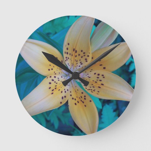 American Tiger Lily Runde Wanduhr (Vorderseite)