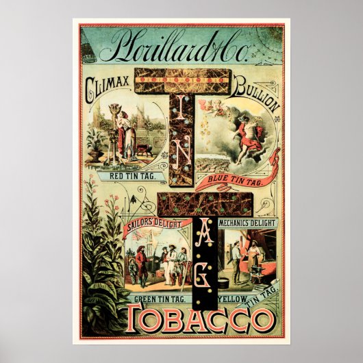 American Tin Tag Climax Bullion Zigaretten Tabak Poster (Vorne)