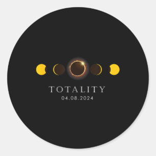 American Totality Solar Lunar Eclipse Runder Aufkleber