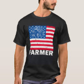 American Tractor Bauer Patriotic Farm USA Flag Li T-Shirt (Vorderseite)