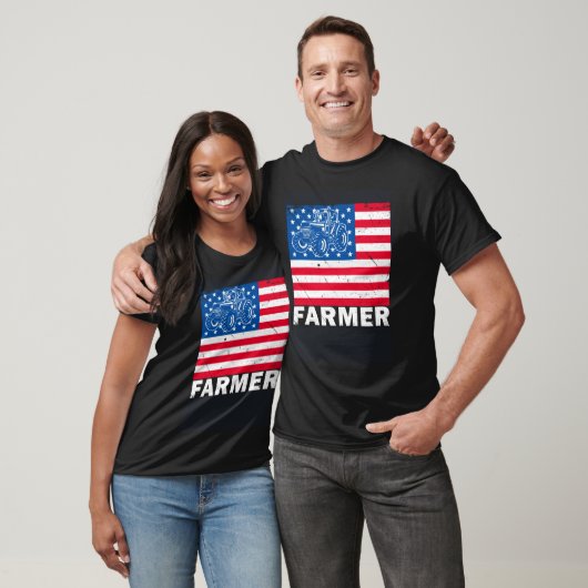 American Tractor Bauer Patriotic Farm USA Flag Li T-Shirt (Unisex)