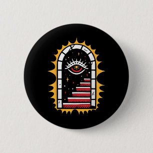 American Traditional Old School Tattoo Flash Tinte Button