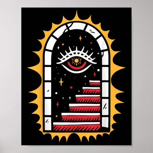 American Traditional Old School Tattoo Flash Tinte Poster (Vorne)