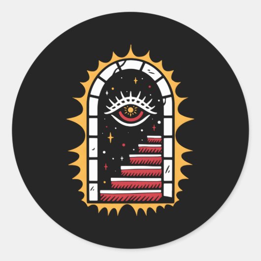 American Traditional Old School Tattoo Flash Tinte Runder Aufkleber (Vorderseite)