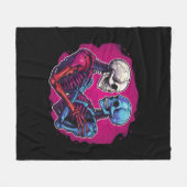 American Traditional Skeleton Holding Hands Tattoo Fleecedecke (Vorderseite (Horizontal))