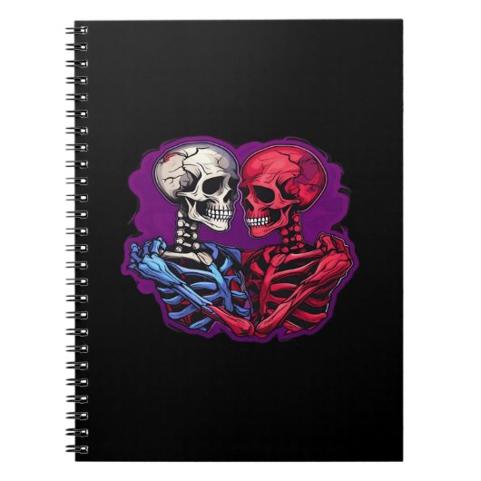 American Traditional Skeleton Holding Hands Tattoo Notizblock (Vorderseite)
