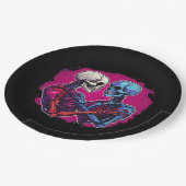 American Traditional Skeleton Holding Hands Tattoo Pappteller (Schrägansicht)