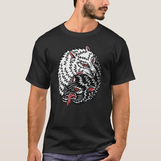 American Traditional Tattoo Old School Flash Wolf T-Shirt (Vorderseite)