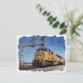 American Train Postcard Postkarte (Stehend Vorderseite)