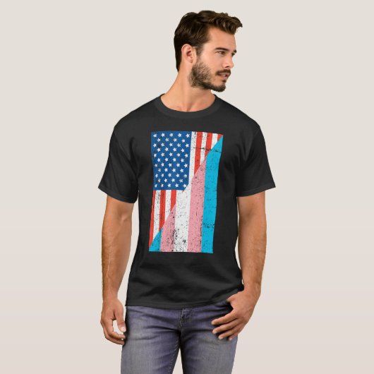 American Transgender Flag Transgender T-Shirt (Vorne ganz)