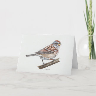 American Tree Sparrow Art Card Dankeskarte