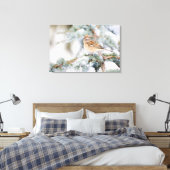 American Tree Sparrow im Winter 2 Leinwanddruck (Insitu (Schlafzimmer))