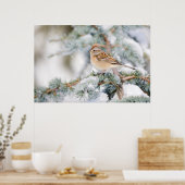 American Tree Sparrow im Winter 2 Poster (Küche)
