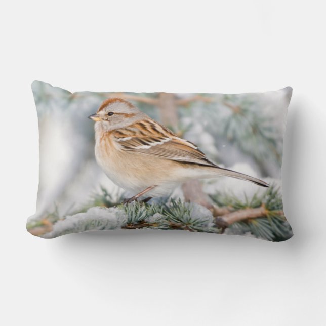 American Tree Sparrow im Winter Lendenkissen (Vorderseite)