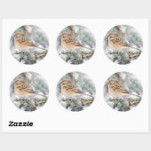 American Tree Sparrow im Winter Runder Aufkleber (Blatt)