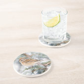 American Tree Sparrow im Winter Sandstein Untersetzer (Seite)