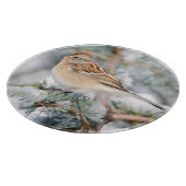 American Tree Sparrow im Winter Schneidebrett (Ecke)
