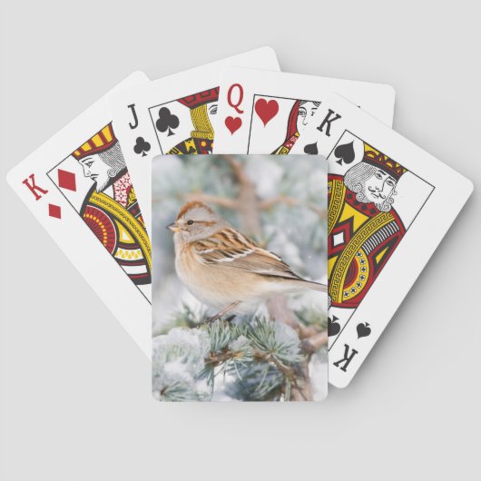 American Tree Sparrow im Winter Spielkarten (Rückseite)