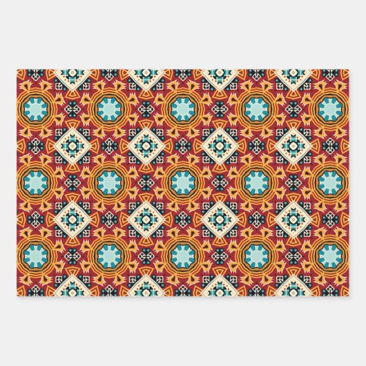 American Tribal Native Seamless Pattern Set No2 Geschenkpapier Set (Vorderseite 2)