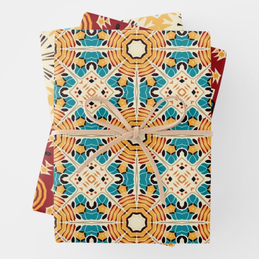 American Tribal Native Seamless Pattern Set No7 Geschenkpapier Set (Beispiel)