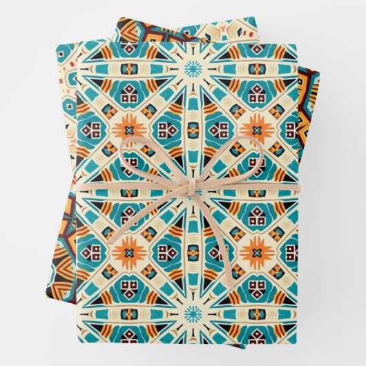 American Tribal Native Seamless Pattern Set Nr. 1 Geschenkpapier Set (Beispiel)