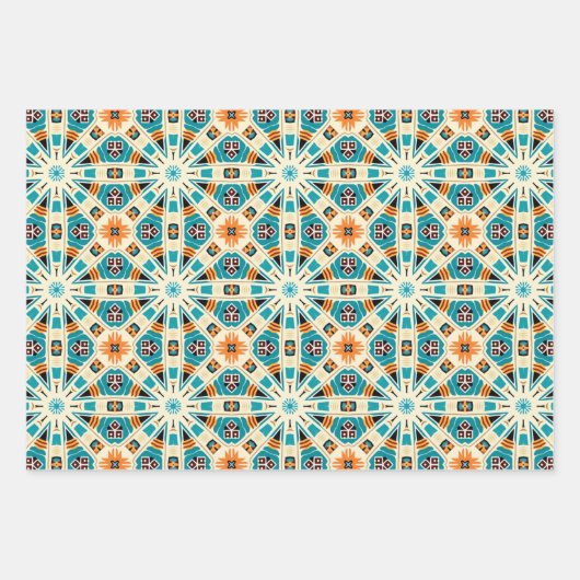 American Tribal Native Seamless Pattern Set Nr. 1 Geschenkpapier Set (Vorderseite)