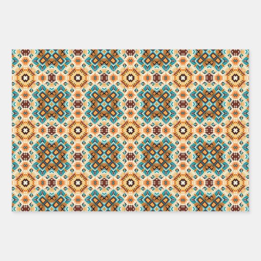 American Tribal Native Seamless Pattern Set Nr. 3 Geschenkpapier Set (Vorderseite 2)