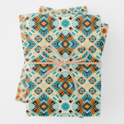 American Tribal Native Seamless Pattern Set Nr. 3 Geschenkpapier Set (Beispiel)