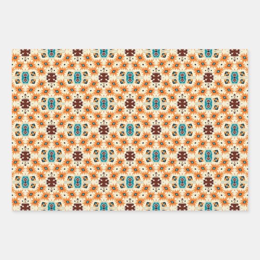 American Tribal Native Seamless Pattern Set Nr. 4 Geschenkpapier Set (Vorderseite 2)