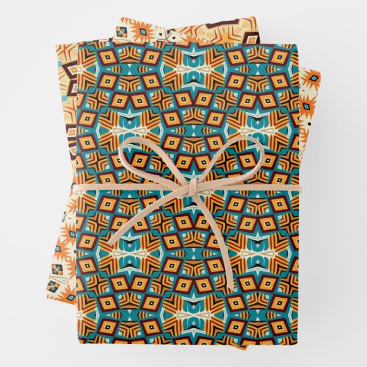 American Tribal Native Seamless Pattern Set Nr. 4 Geschenkpapier Set (Beispiel)