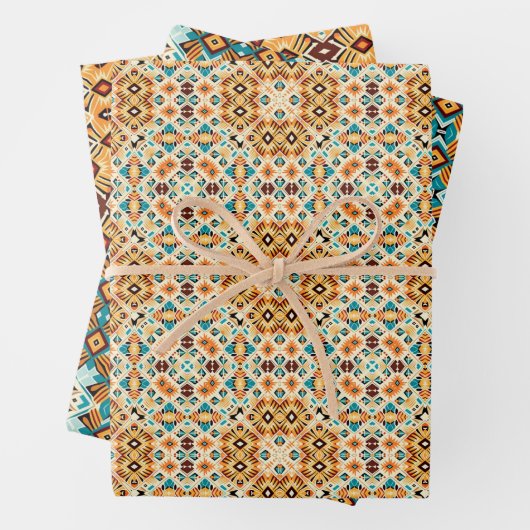 American Tribal Native Seamless Pattern Set Nr. 5 Geschenkpapier Set (Beispiel)