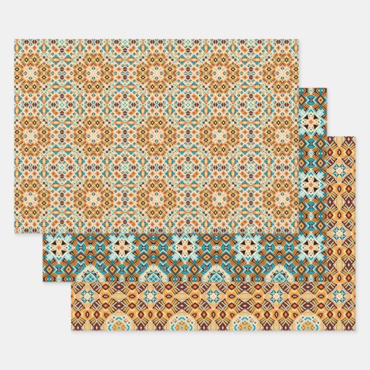 American Tribal Native Seamless Pattern Set Nr. 5 Geschenkpapier Set (Set)