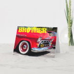 American Truck Birthday Car Karte<br><div class="desc">Brother American Truck Birthday Card,  a cherry red classic custom truck dripping in chrome fenders,  a Saturday night cruiser!</div>