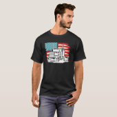 American Truck Driver Patriotic US Flag Semi Trail T-Shirt (Vorne ganz)
