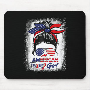 American Trump Girl 4. Juli Messy Bun Pro Trum Mousepad