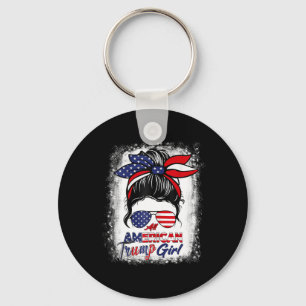 American Trump Girl 4. Juli Messy Bun Pro Trum Schlüsselanhänger