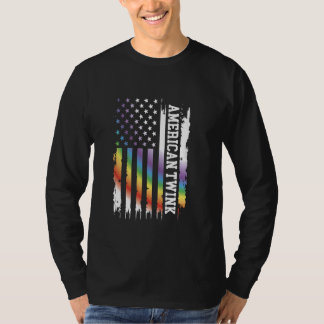 American Twink United Staaten Distressed Rainbow w T-Shirt
