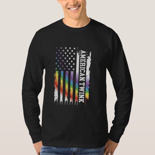 American Twink United Staaten Distressed Rainbow w T-Shirt (Vorderseite)