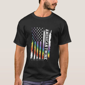 American Twink United Staaten Distressed Rainbow w T-Shirt