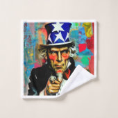 American Uncle Sam Badhandtuch Set (Waschlappen)
