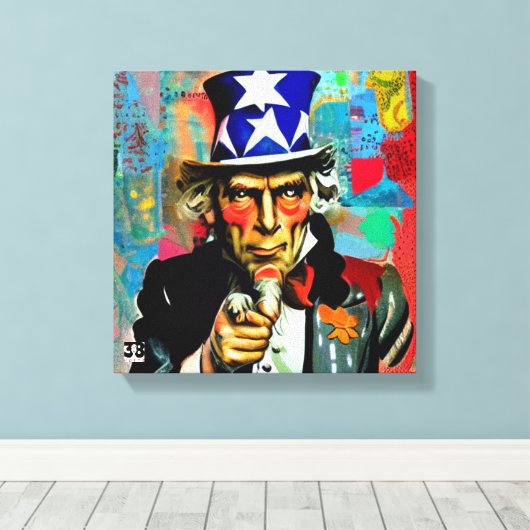 American Uncle Sam Leinwanddruck (Insitu (Holzboden))