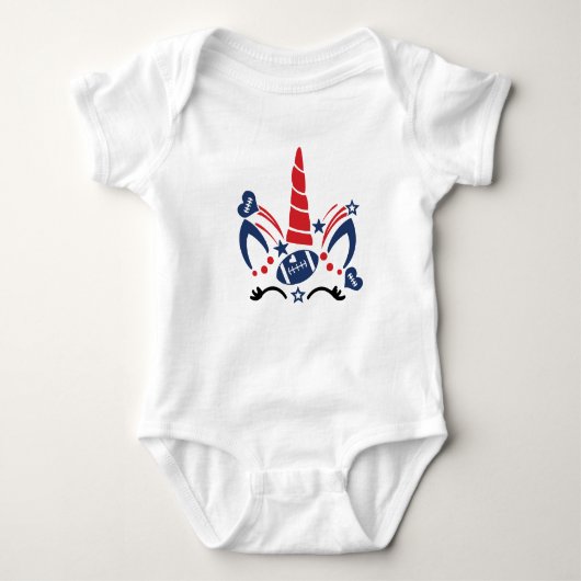 American Unicorn Baby Strampler (Vorderseite)