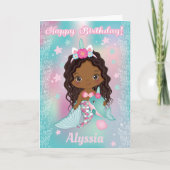 American Unicorn Mermaid Birthday Card Karte (Vorderseite)